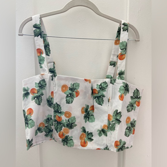 Citrus 🍊 print crop corset top |XL| gold tone hardware zip back WeWoreWhat - Picture 3 of 5